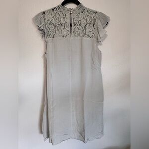 Vici Women's Casual Dress with Lace in Light Gray